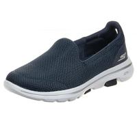 Skechers Go Walk 5, Sneaker Infilare Donna, Blu Navy Textile White Trim, 40 EU