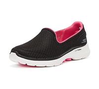 Skechers Go Walk 6 Big Splash, Sneaker Donna, Black Textile Pink Trim, 36 EU