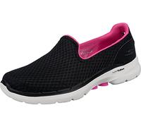 Skechers Go Walk 6 Big Splash, Sneaker Donna, Black Textile Pink Trim, 38 EU