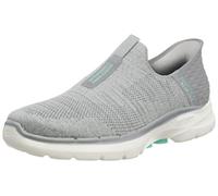 Skechers Go Walk 6 Fabulous View, Sneaker Donna, Gray Textile Trim, 38 EU