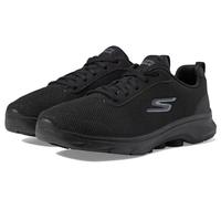 Skechers Go Walk 7 Clear Path, Sneaker Basse Donna, Black Textile/Trim, 40.5 EU