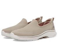 Skechers Go Walk 7 Edera, Sneaker Basse Donna, Finiture in Tessuto Color Tortora, 42 EU