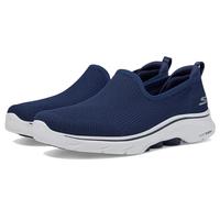 Skechers Go Walk 7 Edera, Sneaker Basse Donna, Tessuto Blu Navy con Finiture Bianche, 35 EU