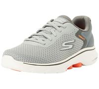 Skechers Go Walk 7, Sneaker Uomo, Tessuto Sintetico Grigio E Arancione, 45 EU