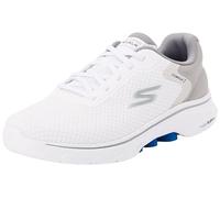 Skechers Go Walk 7 Construct, Sneaker Uomo, Tessuto Sintetico Bianco E Grigio, 42.5 EU