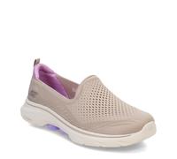 Skechers Go Walk 7 VinaSneaker Donna, Finiture Color Lavanda in Tessuto Tortora, 38.5 EU
