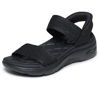 Skechers Go Walk Arch Fit 2.0 Sandalo Piatto, Nero, 37