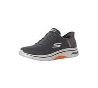 Skechers Go Walk Arch Fit 2.0 Simplicity 2 Sneaker da Uomo, Tessuto Sintetico Antracite e Arancione, 45.5 EU