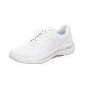 Skechers Go Walk Arch Fit-Motion Breeze Sneaker da Donna, Bianco/Argento, 40.5 EU