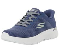Skechers Go Walk Flex Carla Sneaker Donna, Tessuto Blu con Finiture Verdi, 37 EU