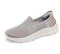 Skechers Go Walk Flex Relish, Scarpe da Ginnastica Donna, Tortora/Blu, 37.5 EU