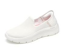 Skechers Go Walk Flex Relish, Sneaker Donna, Off White Textile Trim, 38 EU