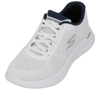 Skechers Go Walk Flex Remark, Scarpe senza lacci Uomo, White And Navy Textile, 42 EU