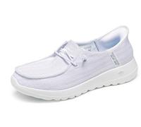 Skechers Go Walk Joy - Scarpe Casual da Donna Senza Lacci, Bianco/Argento, 39 EU