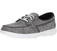 Skechers Go Walk Lite-15433, Mocassino Donna, Nero e Bianco, 38 EU
