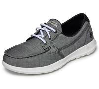 Skechers Go Walk Lite - Isla - Scarpa da Barca da Donna, Nero/Bianco, 7.5 Wide