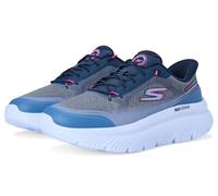 Skechers Go Walk Max Cushioning Hyper Burst Nikita Sneaker da Donna, Navy Tessile Rosa Trim, 37.5 EU