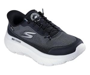Skechers Go Walk Max Cushioning Hyper Burst Nikita Sneaker da Donna, Tessuto Nero con Finiture Bianche., 36 EU