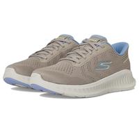Skechers Go Walk Now Khloe, Scarpe da Ginnastica Donna, Taupe Textile/Light Blue Trim, 40.5 EU