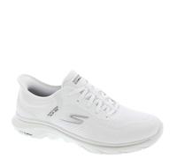 Skechers Go Walk, Vai Passeggiata 7 Valin Donna, White Textile Black Trim, 38 EU