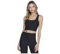 Skechers Goflex-Reggiseno Lungo a Coste Gilet, Nero Intenso, L Donna