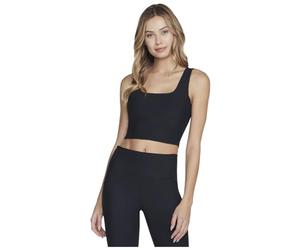 Skechers GOFLEX - Reggiseno Lungo a Coste, Nero Intenso., S
