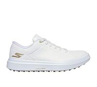 Skechers Drive 6 Arch - Sneaker da donna in pelle, vestibilità comoda, impermeabili, scarpe da golf, bianco/oro, 39.5 EU