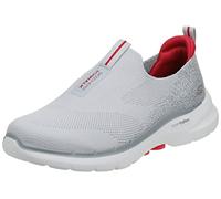 Skechers Gowalk 6 - Scarpe da passeggio per prestazioni atletiche da uomo, elasticizzate, senza lacci, Grigio/rosso, 11.5 X-Wide