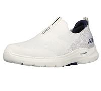 Skechers Gowalk 6-Stretch Fit Slip-on Athletic Performance Walking Shoe, Scarpe da Passeggio Uomo, Bianco Blu Marino, 42 EU