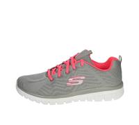 Skechers Graceful Get Connected, Sneaker Donna, Gray Mesh Coral Trim, 35 EU