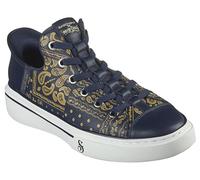 Skechers Handfree Slip-in X Dogg-Snoop One Double G, Scarpe da Ginnastica Uomo, Pelle Stampa Bandana Oro Navy, 45 EU