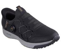 Skechers Hands-Free Go Golf Elite Vortex Slip Ins, Scarpe da Ginnastica Uomo, Tessuto Sintetico Nero con Finiture Grigie, 44 EU