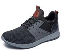 Skechers Men's Classic Fit-Delson-Camden Sneaker, Black/Grey,12 Wide US