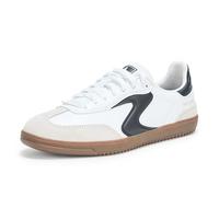 Skechers Hotshot Kickoff, Scarpe da Ginnastica Donna, White Duraleather/Leather/Black Trim, 37.5 EU