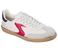 Skechers Hotshot Living Luxe, Scarpe da Ginnastica Donna, White Duraleather/Leather/Navy/Red Trim, 40.5 EU