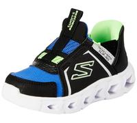 Skechers, Sneaker Bambini e Ragazzi, Nero Tessuto Sintetico Blu Lime Silv, 4 UK