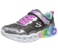 Skechers Infinite Heart Lights Fresh Love, Scarpe Casual Bambine e ragazze, Black Rock Glitter Turquoise Trim, 33 EU