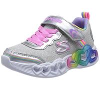 Skechers Infinite Heart Lights Love Prism, Scarpe da ginnastica Bambine e ragazze, Multi Trim In Maglia Argentata, 35 EU