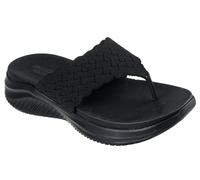 Skechers Infradito da Donna Ultra Flex 3.0-Ryhthm Waves, Nero/Nero, 38 EU