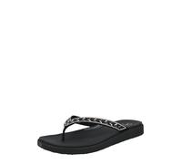 Skechers Meditation - Sandali Bassi da Donna con Decorazioni Floreali lussuose, Nero, 36
