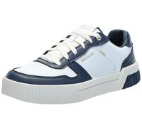 Skechers Jade-Best in Class Sneakers Stringate in Pelle con Memory Foam, Bianco/Blu Navy, 37 EU