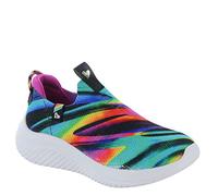Skechers Kids Girls Ultra Flex 3.0-Color Me SLE Sneaker, Black/Multi, 11 Little Kid
