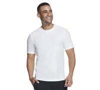 Skechers Maglietta da Uomo, Bianco/Giardino opulento, L