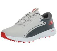 Skechers Max 2 Arch Fit, Sneaker da Golf da Uomo Impermeabili Senza Tacchetti, Grigio/Rosso, 10.5 Wide