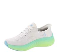 Skechers Max Cushioning Elite 2.0 Solace Hands Free Slip-ins, Scarpe da Ginnastica Donna, Bianco Blu Lime, 37 EU