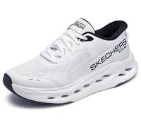 Skechers Max Cushioning Glide Step Advert - Sneaker da Uomo Senza Mani, Bianco/Nero, 44 EU