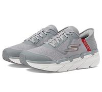 Skechers Max Cushioning Slip-ins-Athletic Workout Running Walking Shoes with Memory Foam, Scarpe da Ginnastica Uomo, Grigio/Rosso, 45 EU