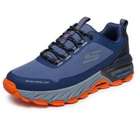 Skechers Max Protect Promote Track, Scarpe da Ginnastica Uomo, Nvy Synthetic/Textile/Orange Trim, 43 EU