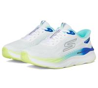 Skechers Max Run, Scarpe da Ginnastica Donna, White Textile/Multi Trim, 41 EU