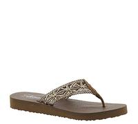 Skechers Women's Meditation-Ocean Breeze Flip-Flop, Marrone, 38 EU